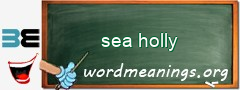 WordMeaning blackboard for sea holly